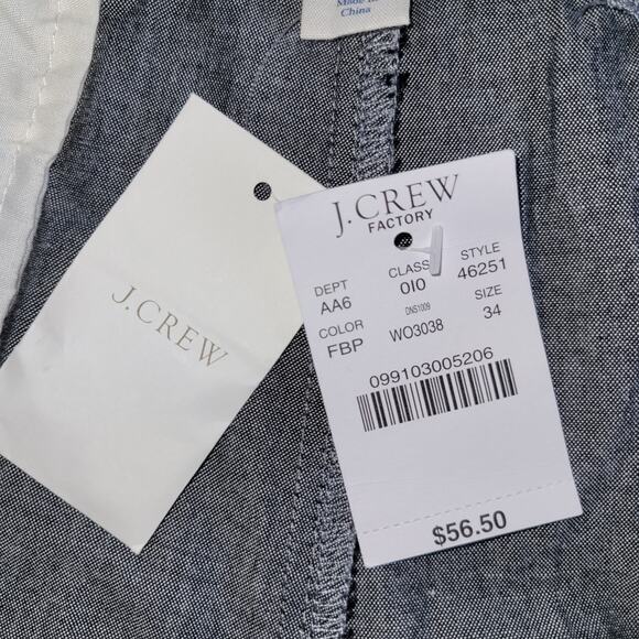 NWT J. Crew Factory 9" Gramercy Chino Shorts Mini Dots Men 34 Gray Blue Preppy - Picture 5 of 8